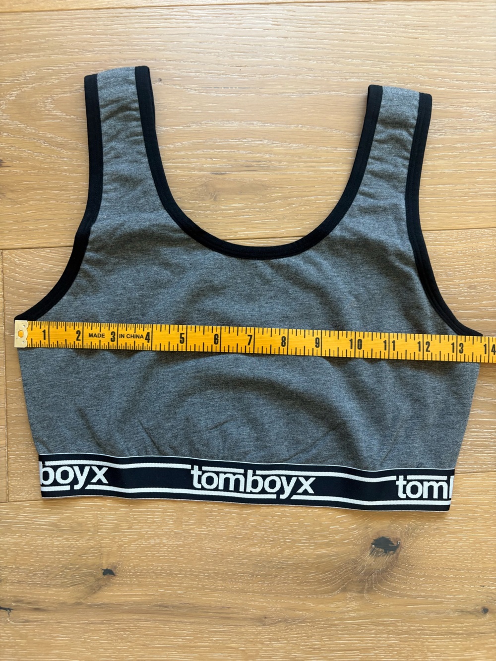 TomboyX Essentials Soft Bra Size Small Charcoal Logo - Picture 5 of 6